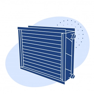 Калорифер водяной 75.4 кВт±8% 4000 м3/ч 16.71 м2±1.5%