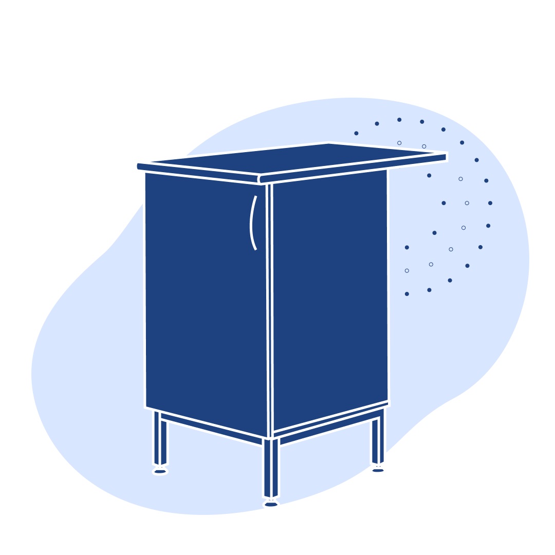 Тумба со столешницей 500/800 ТС ЛАБ Trespa 500х800х900 мм